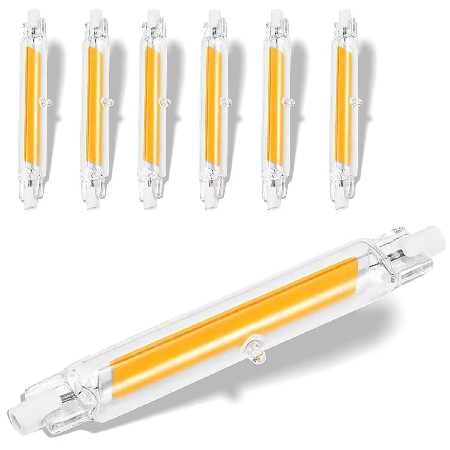 R7S LED 118mm Dimmbar Lampen 20W Ersatz für 200W Halogen Glühbirne, 2000LM Naturweiß 4000K, Enegiesparende 360° Abstrahlwinkel Birne, Kein Flackern für Strahler Deckenfluter Außenleuchten, 6er Set