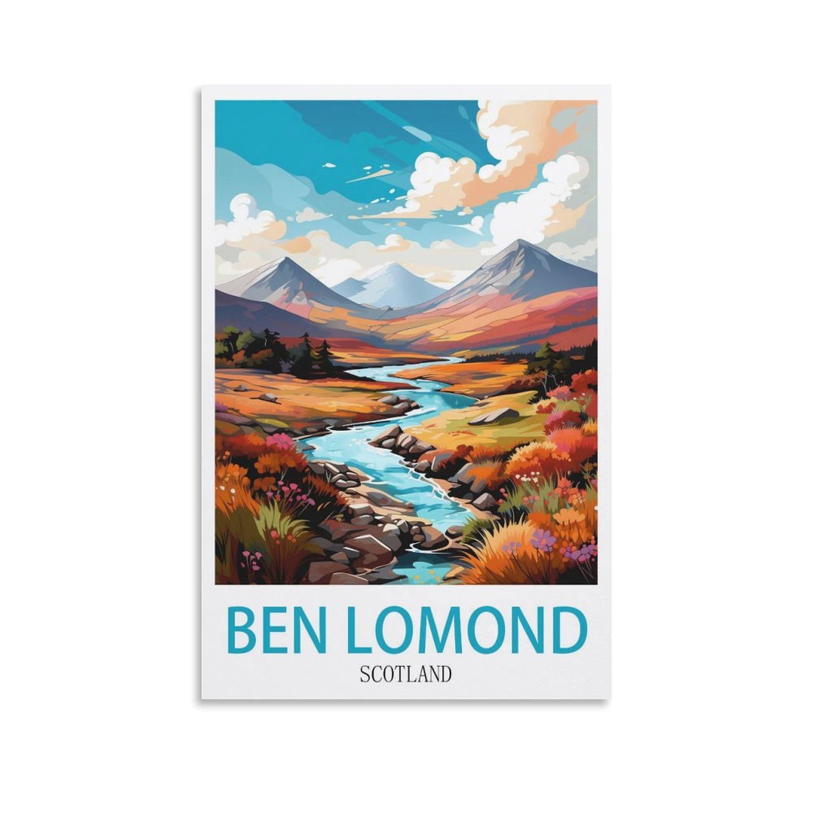 EZMLFA 5D Diamond Art Kits for Beginner,Ben Lomond Scotland,Diamond Art House DIY Diamond Art Kits for Home Wall Decor 30x40cm