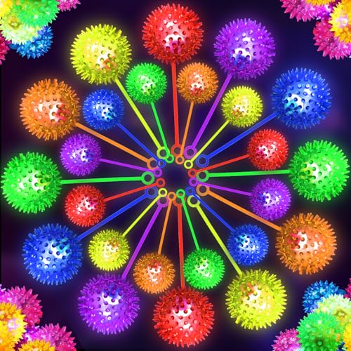 Image of SHQDD Light up Ball, Bouncy Balls for Kids, Balls for Toddlers 1-3, Sensory Stress Ball, Flashing Squeaky for Glow in The Dark Party Favors, Classroom Prizes, Prizes for Kids, Student Gifts