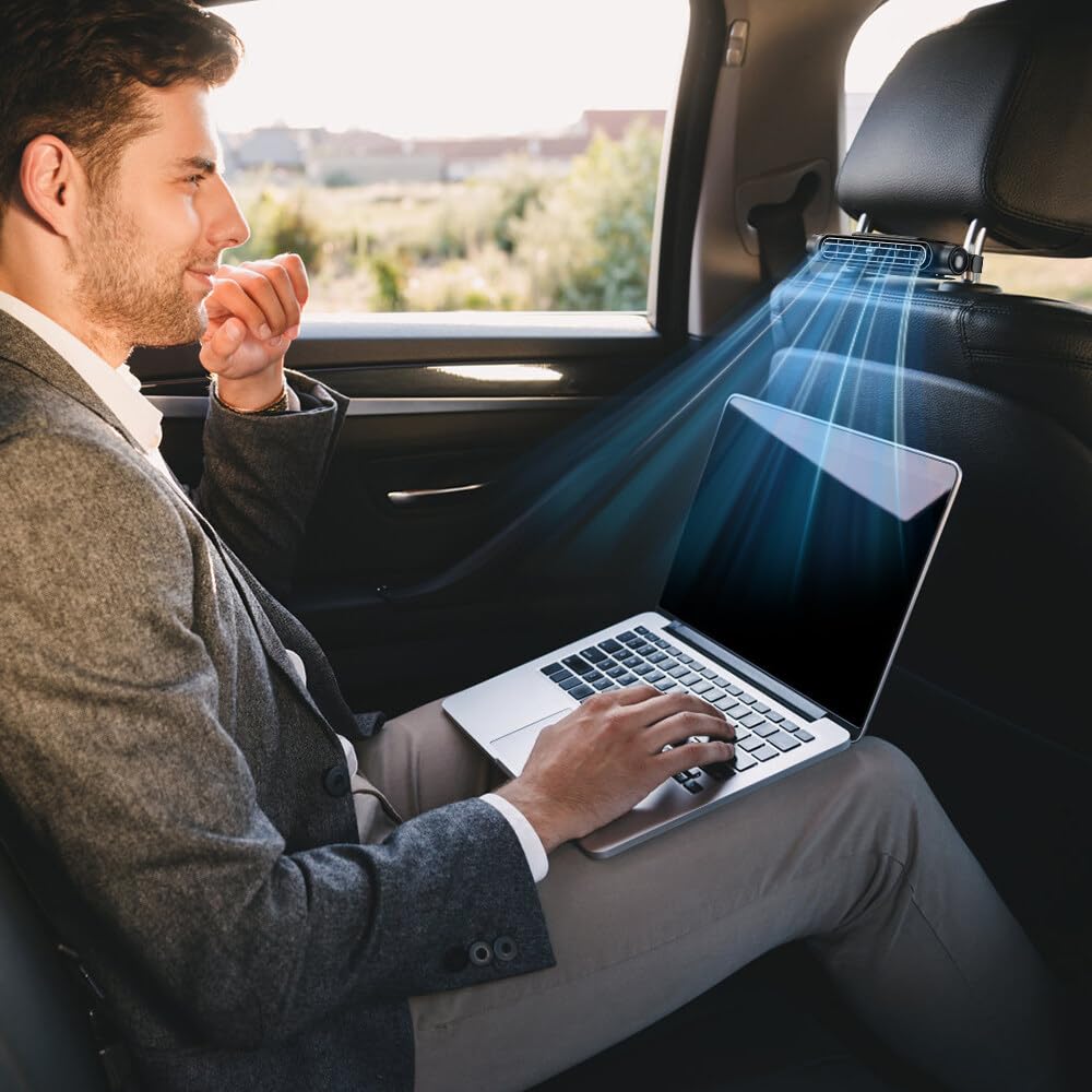 Ventilateur USB de Voiture avec 3 Vitesses Réglables, Portable et Puissant
