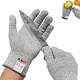 WELLXUNK® Schnittfeste Handschuhe Kinder, Handschuhe für Küche Metzger, Leistungsfähiger Level 5 Schutz, Schnittschutz-Handschuhe küche, Schnittfeste Arbeitshandschuhe, Küchenhandschuhe Schnittfest