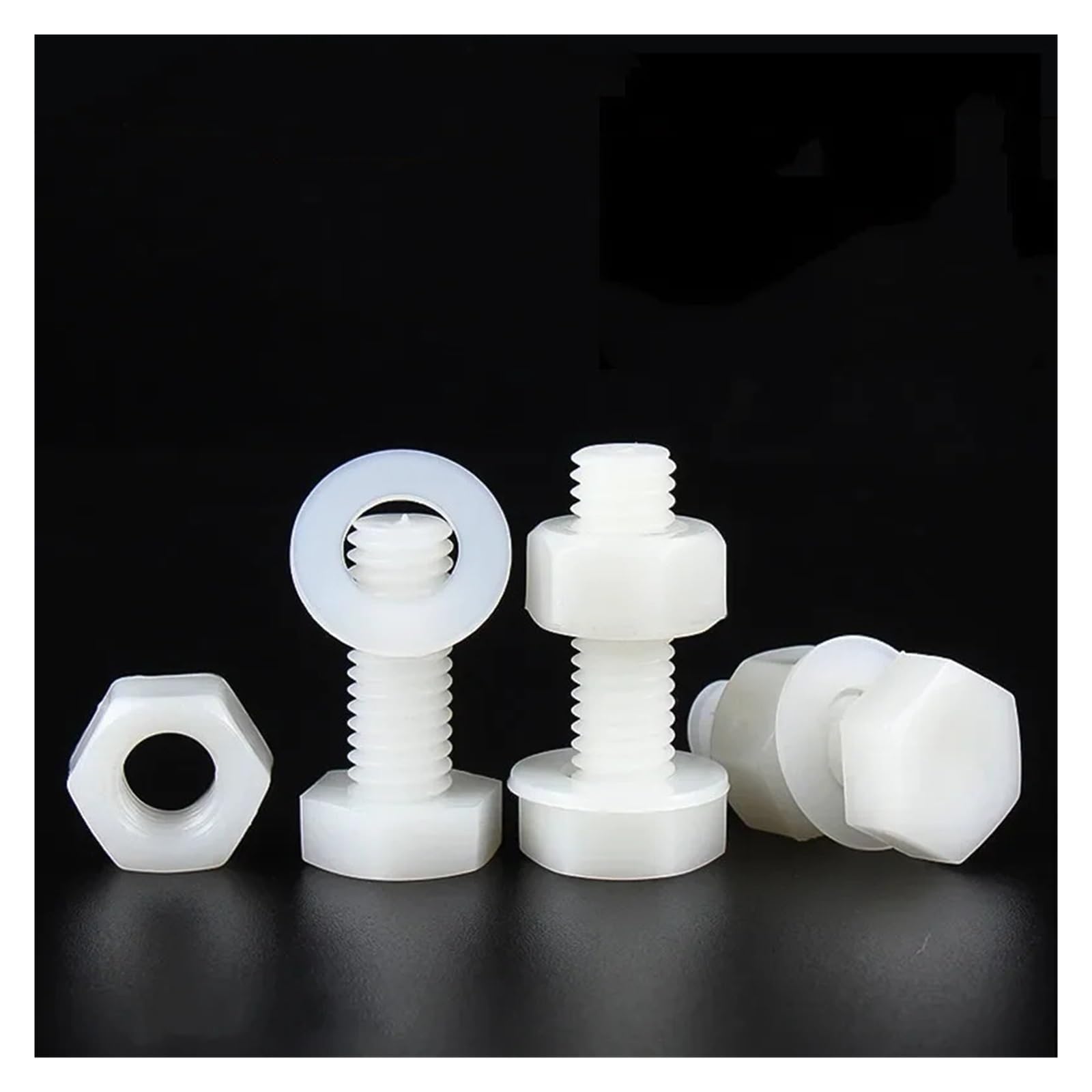 5-100SET Viti In Nylon Esagonali Esterne Bianche Dadi Rondella Bulloni In Plastica Isolati Con Filettatura Metrica Combinazione M6