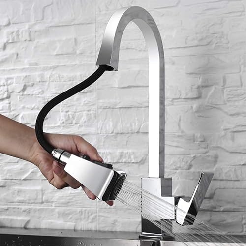 Miniatura 10 de Grifos de cocina táctiles con rociador extraíble, grifo de fregadero de cocina de una sola manija con rociador extraíble, montaje de cubierta de un