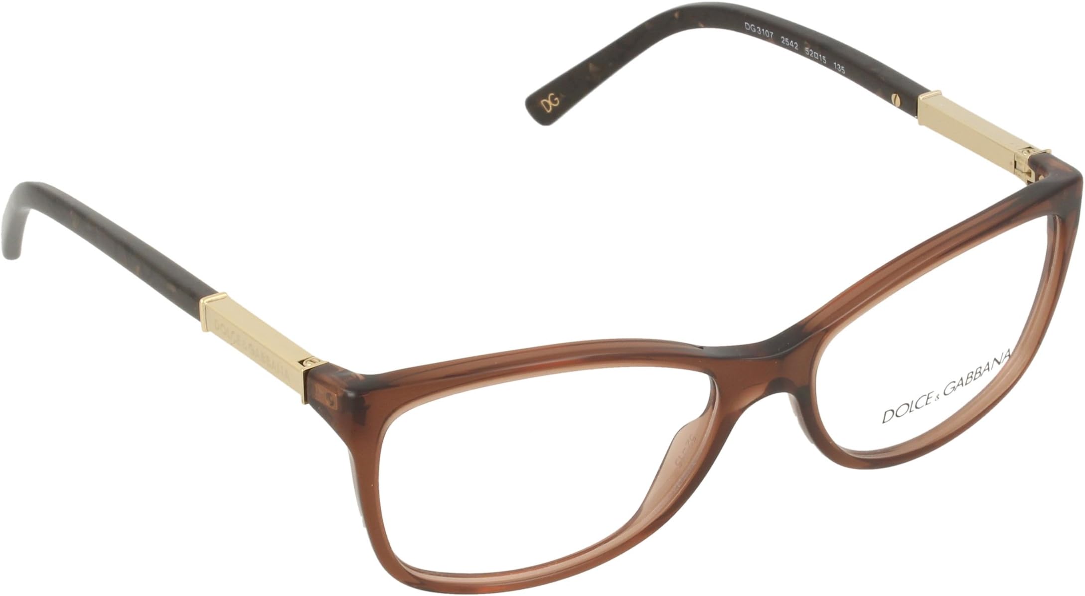 Dolce & Gabbana eyeglasses DG 3107 2542 Acetate Brown - Gold