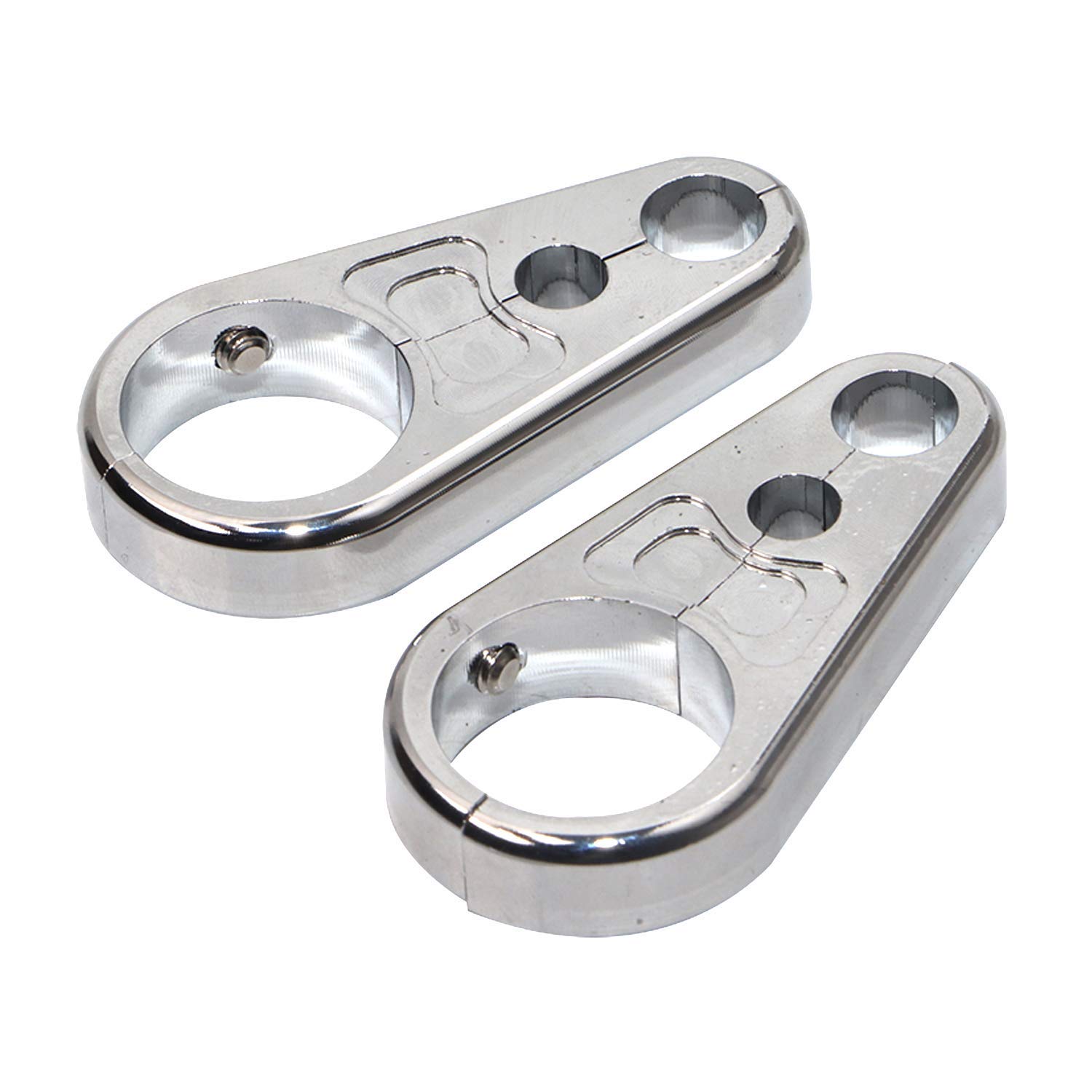 Pair 1" 25mm Chrome Frame Handlebar Clutch Cable Brake Line Clamp Clip For Harley Davidson Universal