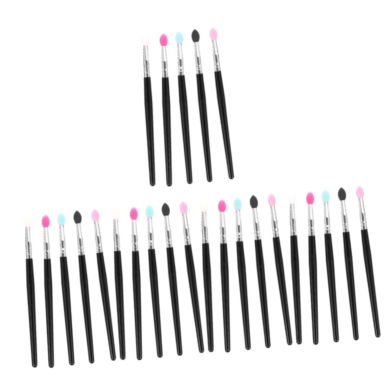FRCOLOR 25 pinceles de silicona para sombra de ojos, pincel de maquillaje, pintalabios, aplicador de sombra de ojos, esponja de maquillaje, para mujeres, aplicador de labios, cepillo de labios