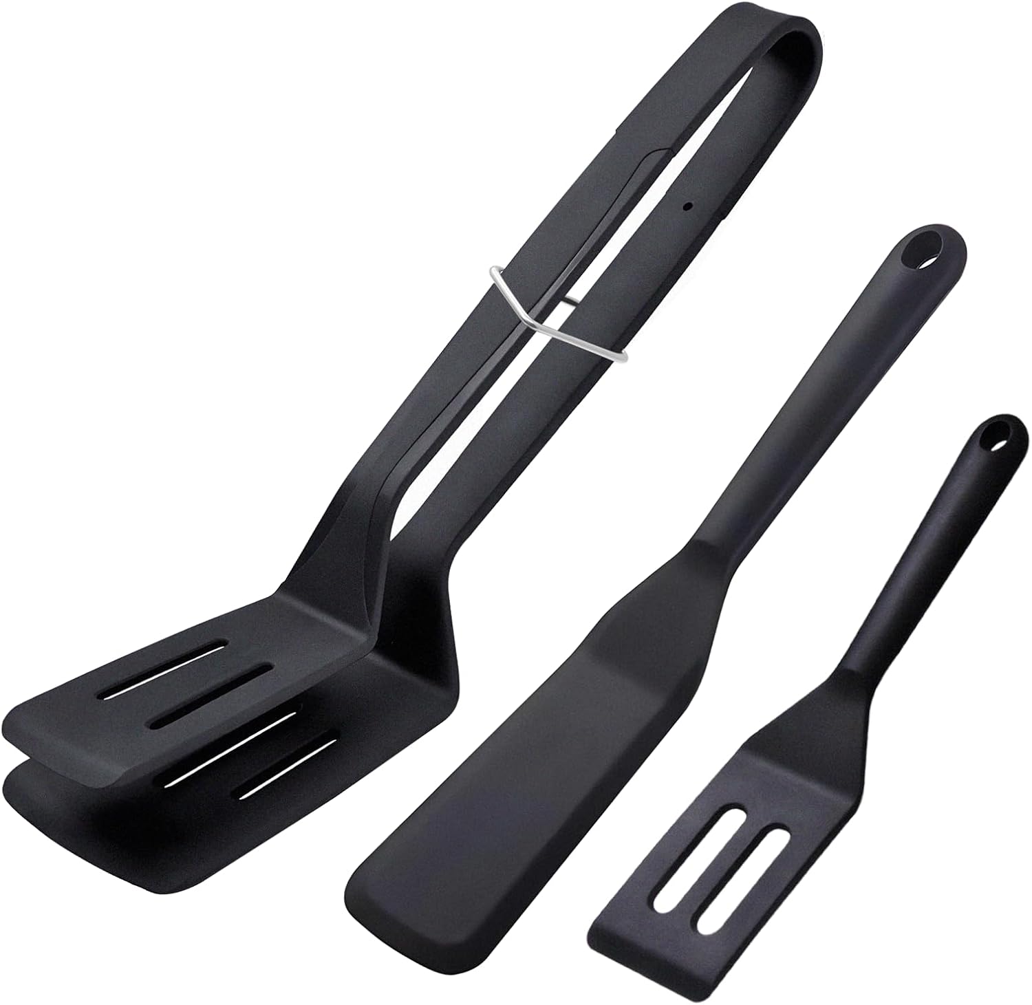 KIBBEH 3 Pack Heat Resistant Silicone Slotted Cooking Spatula Set, Multipurpose BBQ Clamp for Gripper Bread Clip, Fried Steak Clamp, Flipping Fish, Toast Salad Tongs KIBBEH 3 Pack Heat Resistant Silicone Slotted Cooking Spatula Set, Multipurpose BBQ Clamp for Gripper Bread Clip, Fried Steak Clamp, Flipping Fish, Toast Salad Tongs