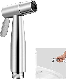 Bidet Hand Shower, Stainless Steel Toilet Shower Head, Toilet Bidet Spray Head, Toilet Spray Gun Nozzle, Hand Held Bidet Sprayer for Cleaning Toilet, Bathroom, Pets and Personal Care, Silver