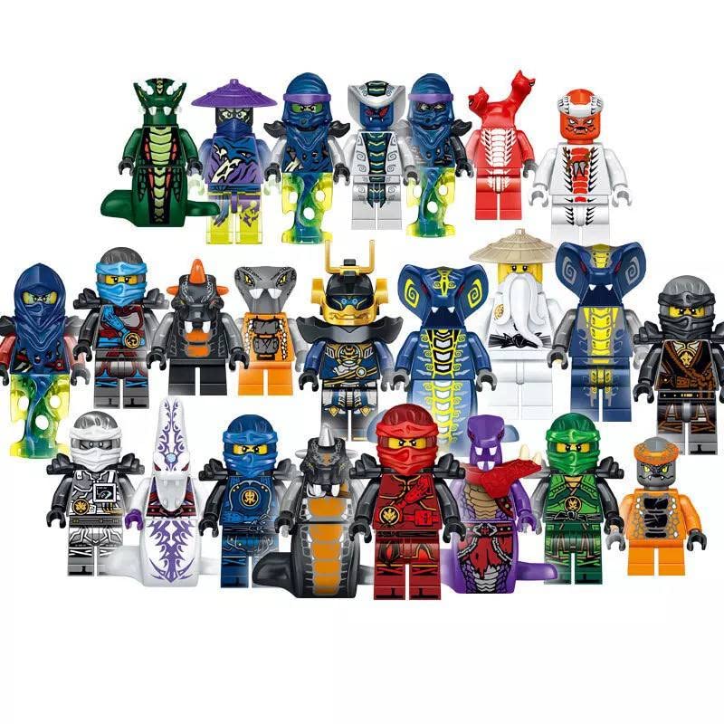 24 pcs Ninjago MiniFigures building blocks bricks toy spinjitzu characters warriors with weapons