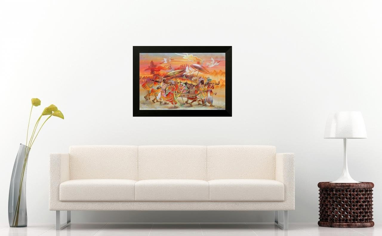 SAF Palki 6554 Modern Art UV Textured Framed Painting (35 x 50 x 2