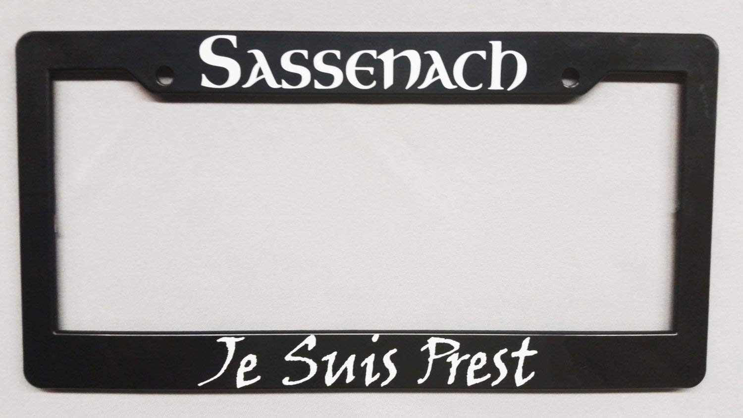 Bhartia Sassenach Outlander Themed Chrome License Plate Frame Stainless Metal Tag Holder 12" X 6"