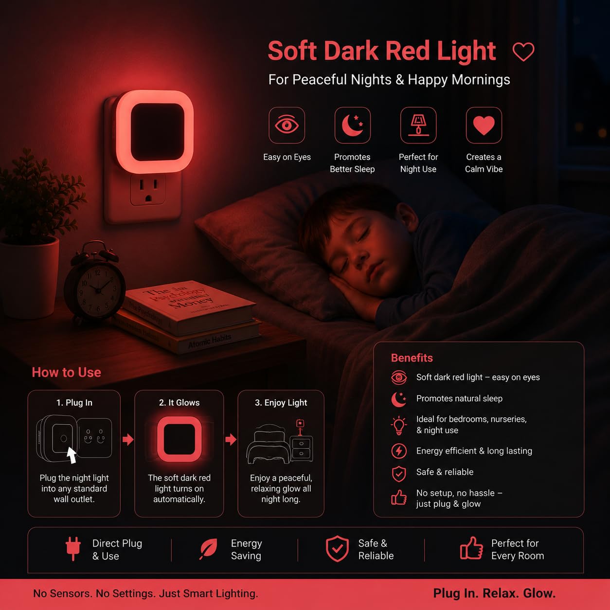 LED Night Light - Plug & Play Soft Glow -3