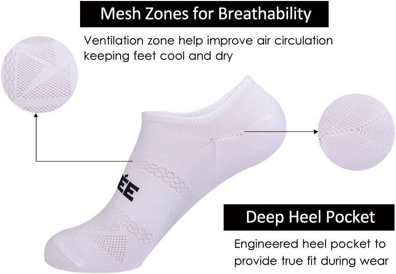 JOYNÉE Men's 6 Pack Casual Cushion Anti-Slid Cotton No Show Socks with Silicone - Image 4