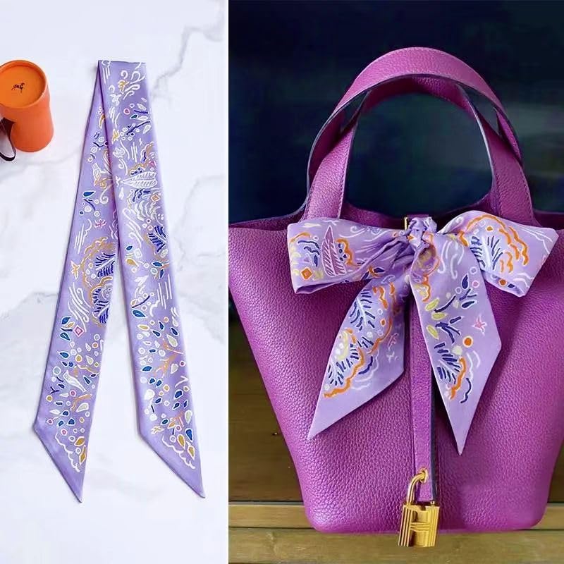 Image of Pure Mulberry Silk Scarf - Lightweight Neckerchief,Packed Handbag Band Hair Neck Scarves for Fashion Gifts