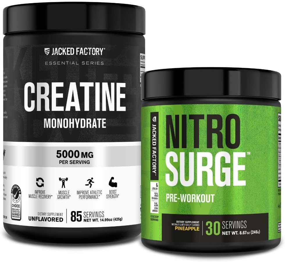 Jacked Factory Nitrosurge Pre-Workout in Pineapple & Creatine Monohydrate for Men & Women