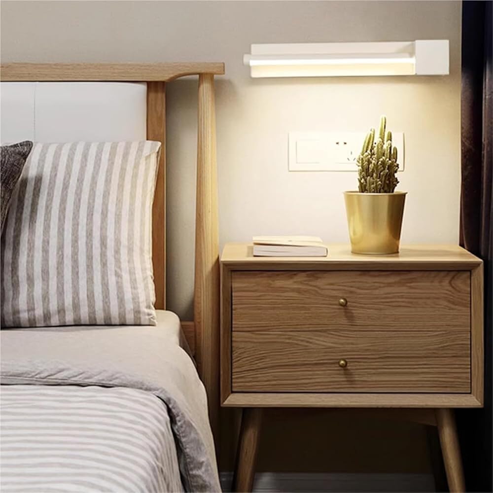 Nowoczesna lampa ścienna do wnętrz, liniowy metalowy pasek świetlny LED z 3 regulowanymi opcjami temperatury barwowej do łazienki, toaletki, salonu, sypialni, przedpokoju