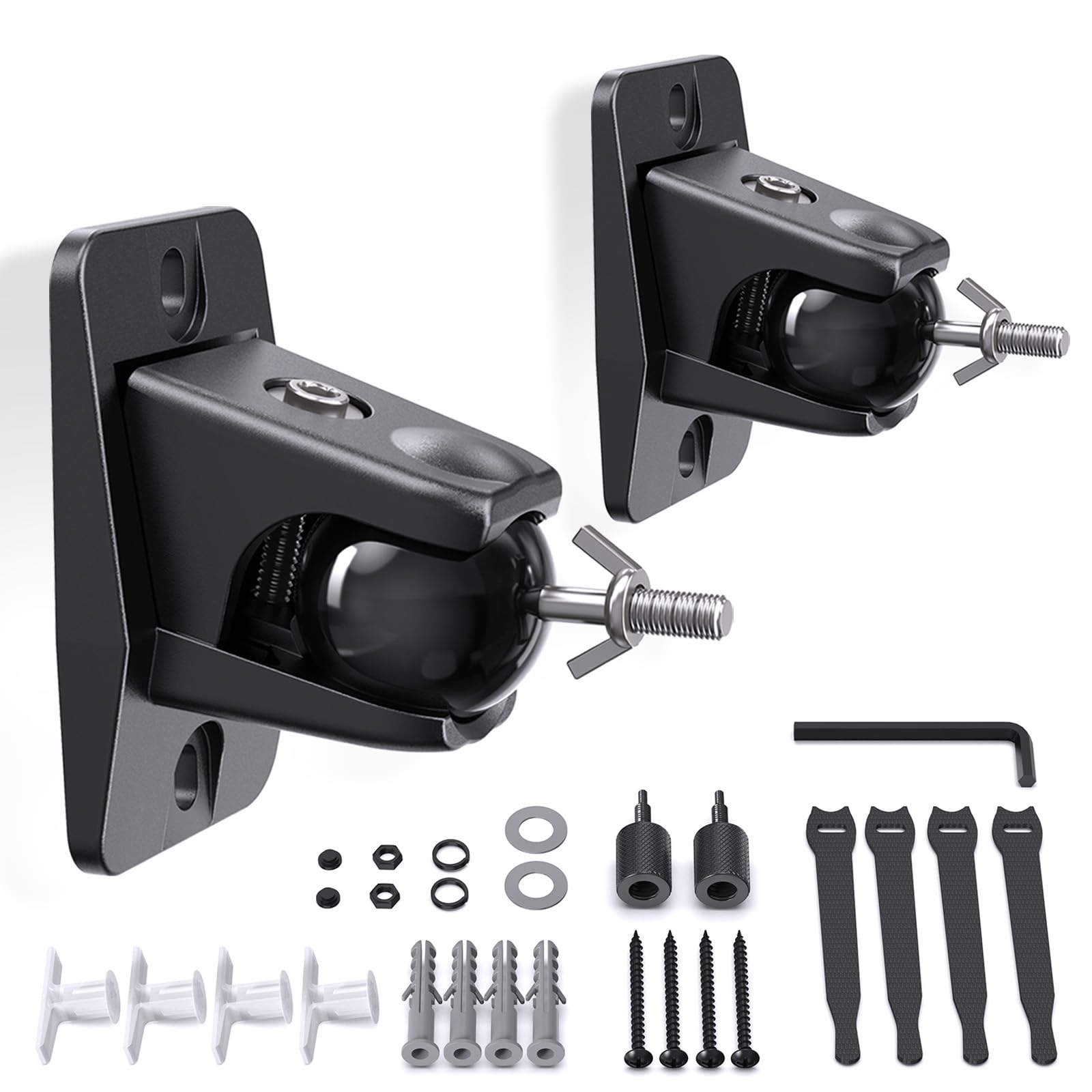 Photo 1 of Surround Sound Rear Speaker Wall Mount, Ceiling Mount Bracket for Universal Satellite, fits Keyhole and Thread Hole with 1/4"- 20, 5mm & 4mm Thread, Works with Roku, Samsung q990D, Holds up to 11 lbs