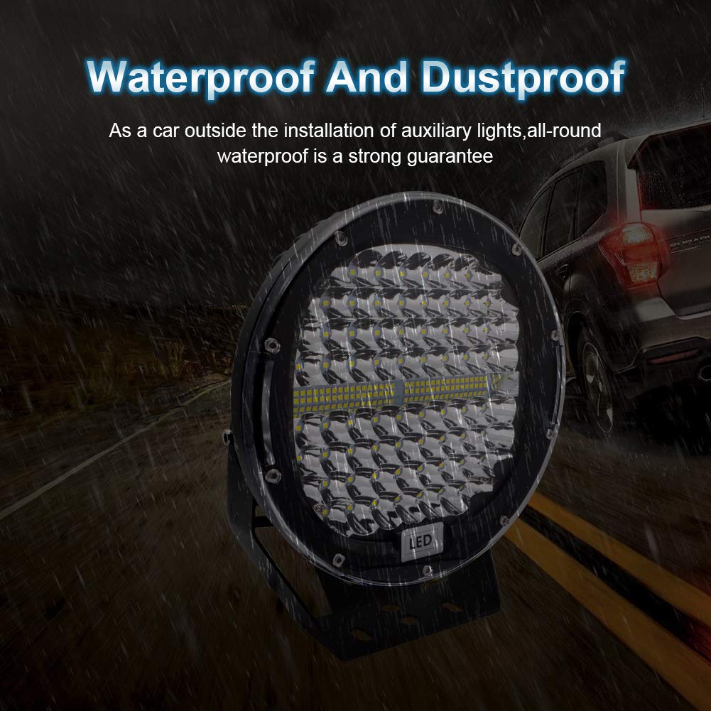 Safego 2pcs Focos LED Tractor, 9" 408W 40800LM Faros Trabajo LED Spot 12V-24V IP67 Impermeable Luz de Niebla para Coche, SUV, UTV, ATV, Off-road, Camión, Moto (Concha negra)