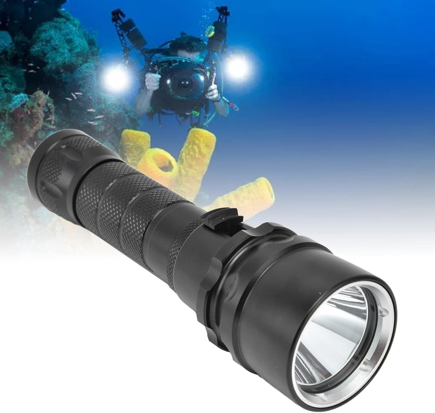 L2 5000lm Stepless Dimming Diving Light with Vacuum Electroplated Lamp Cup, IPX8 Waterproof, Suitable for Diving, Hunting