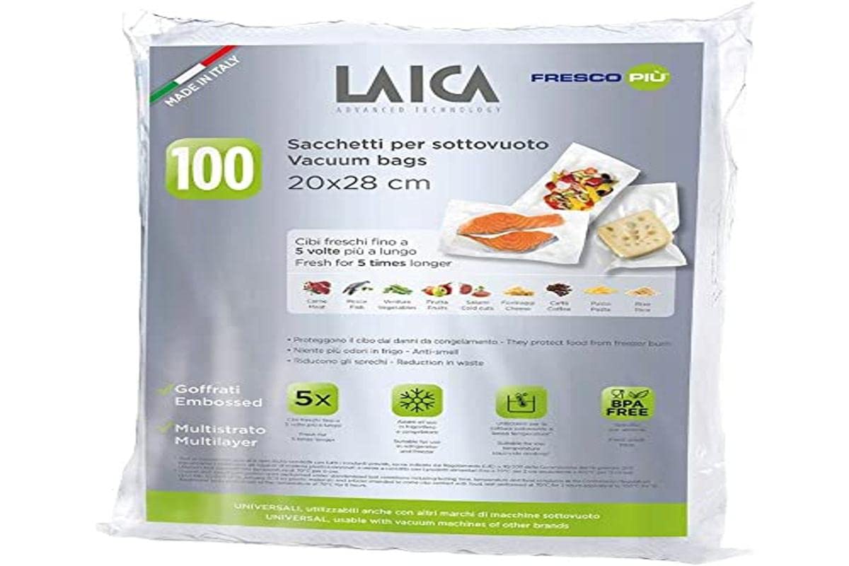 Lot de 100 sacs de conservation sous vide 20 x 28 cm VT3501 LAICA