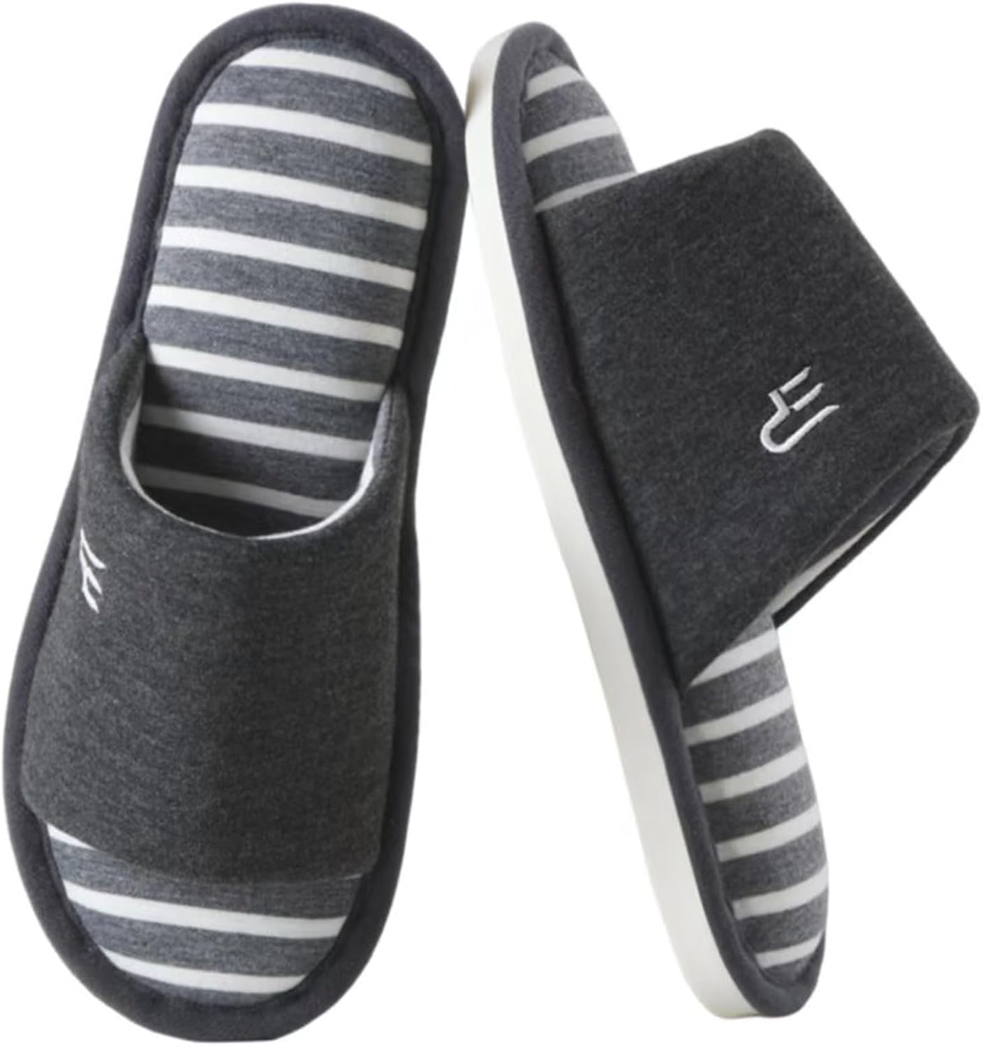 Womens Lightweight Memory Foam Slippers – Anti-Slip Wave Sole House Shoes, Breathable Cotton Indoor Outdoor Cozy Support Slippers