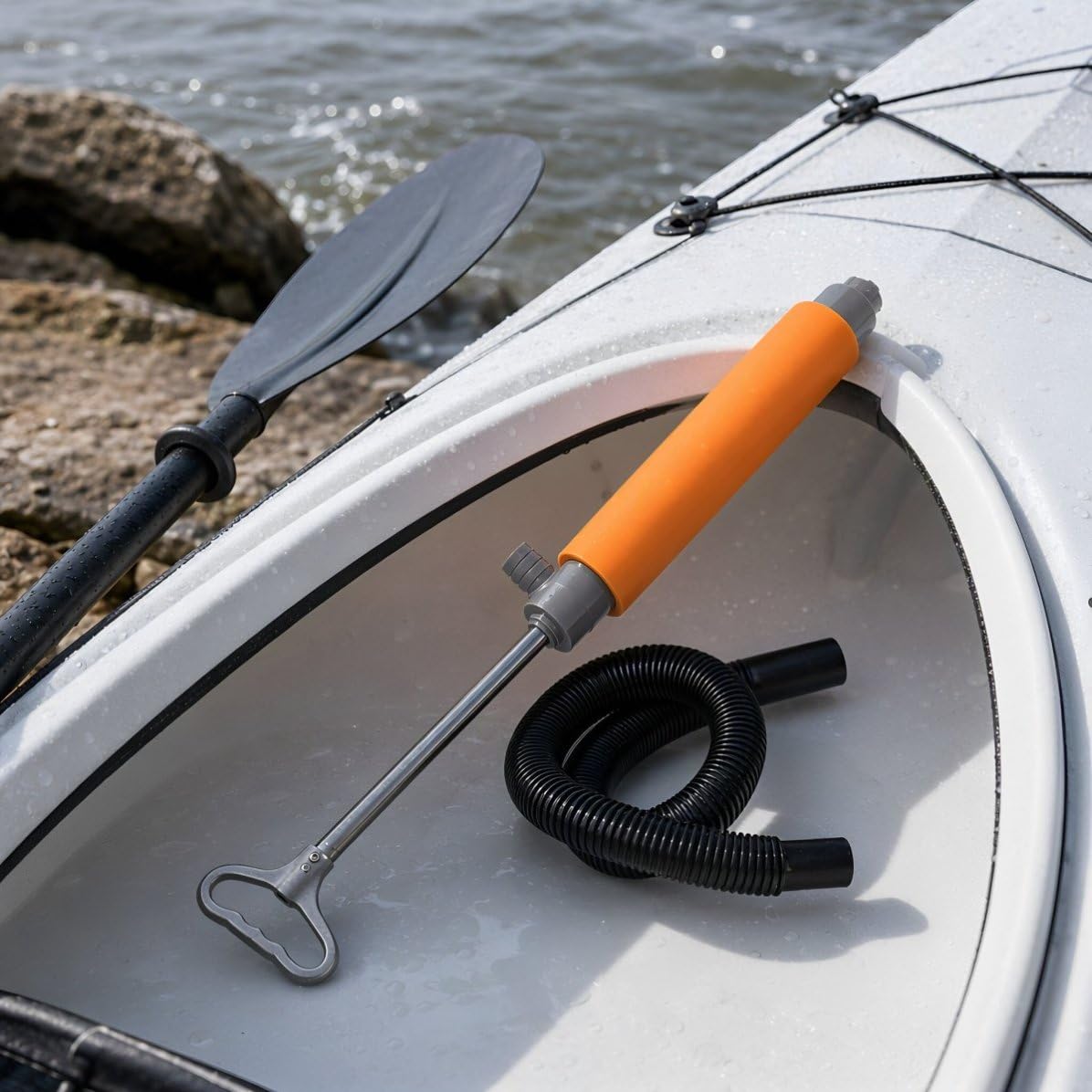 TEHAUX 2 Stück Manuelle Lenzpumpe für Kajak und Boote mit Schlauch,