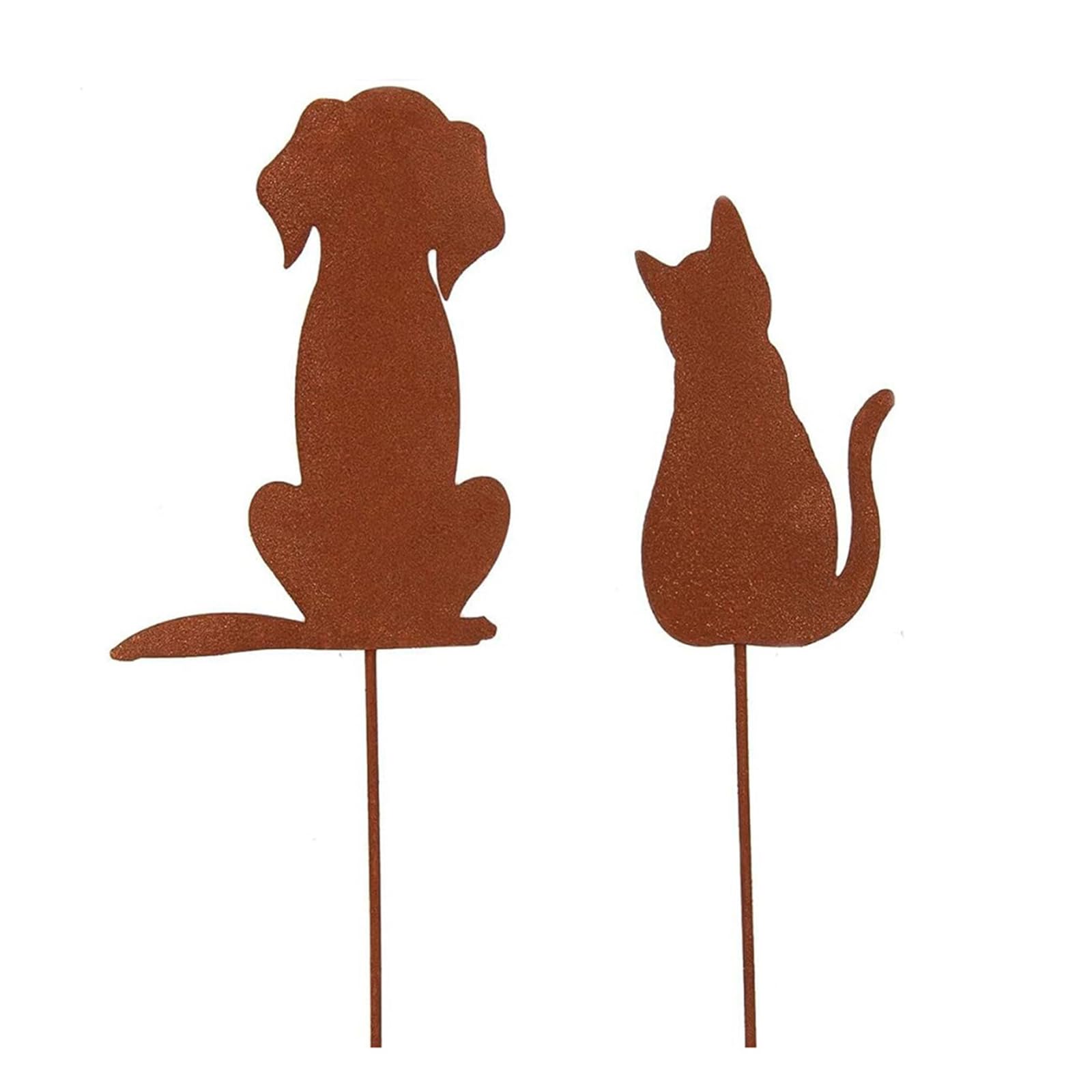 Kahdgss B Metal Rusted Animals Garden Stakes Art Statues Ackyard Garden Yard Sidewalks Outdoor Ackyard Decorations Gift Set