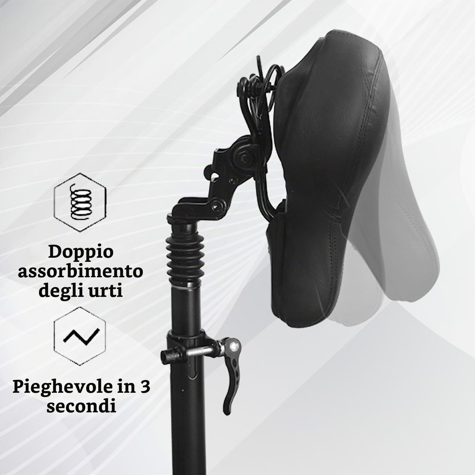 Sedile Per Monopattino Elettrico, Cuscino Ammortizzante Per Monopattino Elettrico ZT3Pro Sedile Per Monopattino Regolabile in Altezza da 45 a 65 cm Monopattino Per Adulti Per Ciclismo a Lunga Distanza