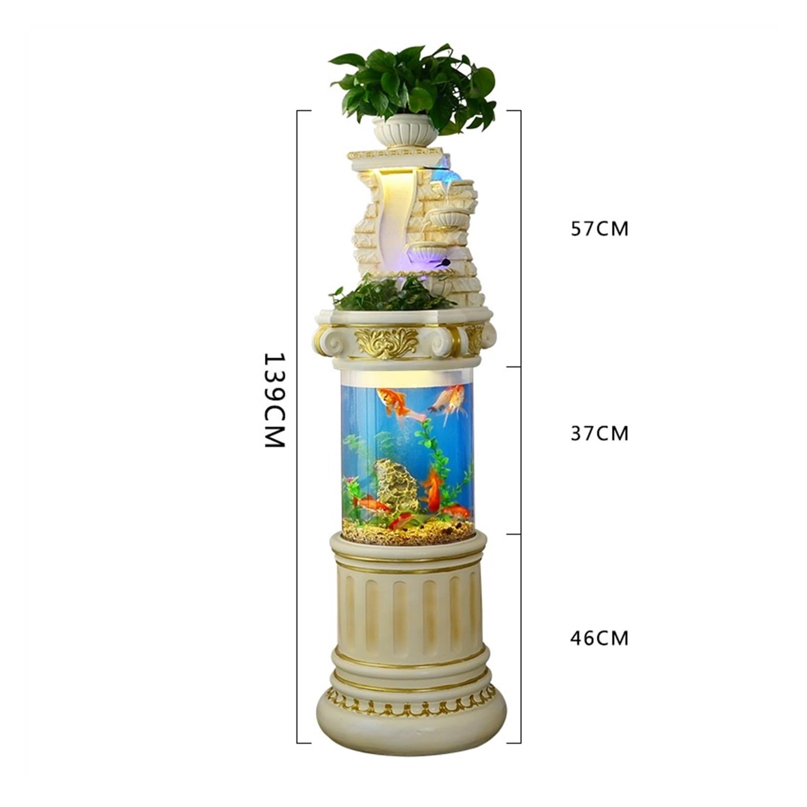 Moderne Aquarium de Jardin, Fontaine de Cascade d'eau à Circulation de Salon, décoration créative de Grand Sol for Maison, Paysage Fontaines sur Pied(S)