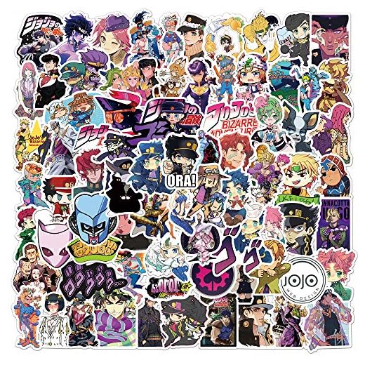 100 pegatinas JoJo's Bizarre Adventure de anime para ordenador portátil, parachoques, monopatín, botellas de agua, ordenador, teléfono, paquete de pegatinas de anime para niños/adolescentes