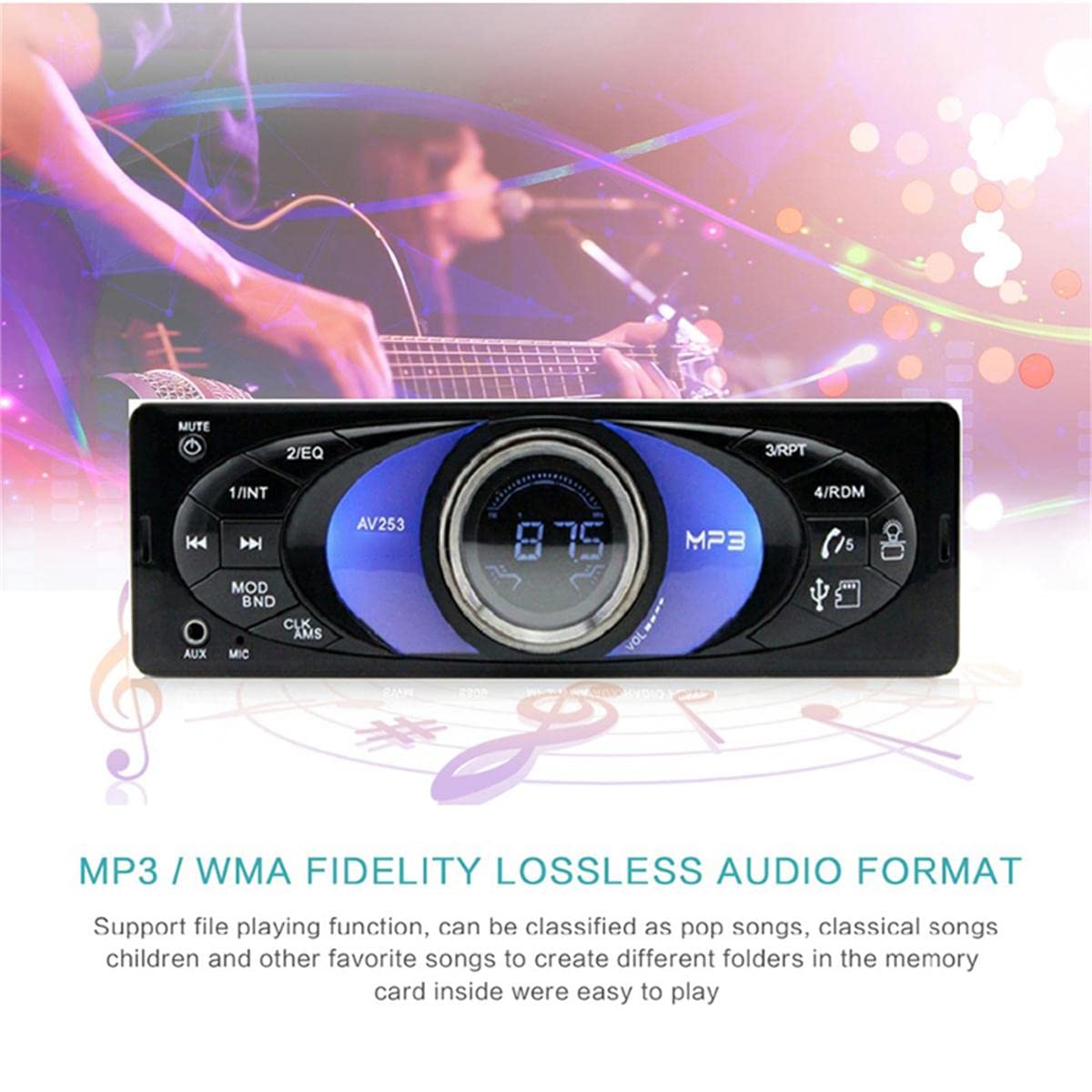 Radio samochodowe 12V 1 Din radia samochodowe 2.5 Cal samochodowe stereo odtwarzacz muzyczny MP3 obs?uga Bluetooth podwójny USB TF AUX FM AM g?o?nomówi?cy telefon
