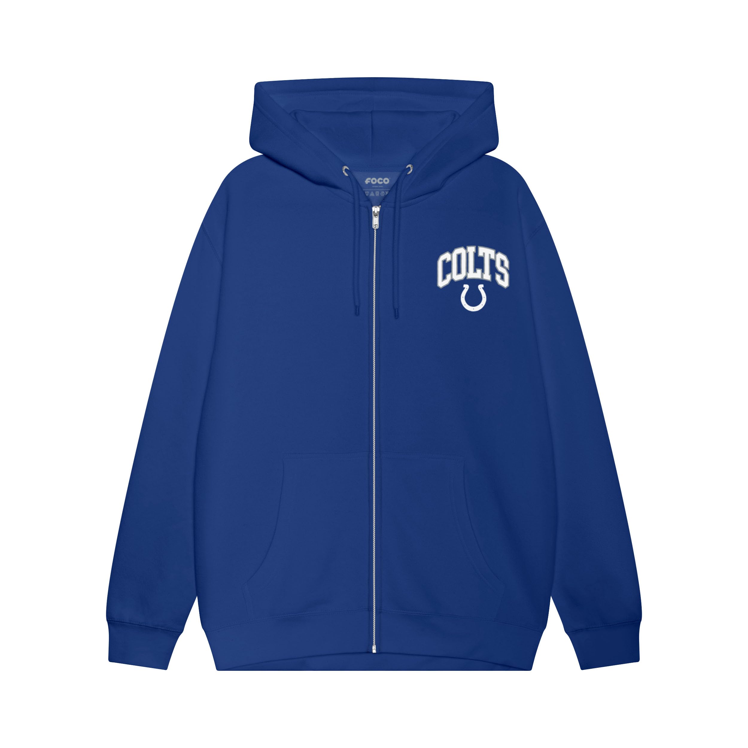 FOCO NFL Team Logo Arched Wordmark Zip Up Hoodie