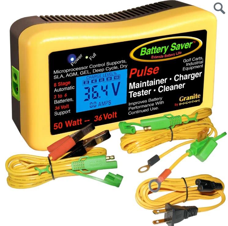 Battery Saver 2365-lcd Battery Charger, Maintainer, Pulse Cleaner and Tester- 50 W (36V), 1 Pack