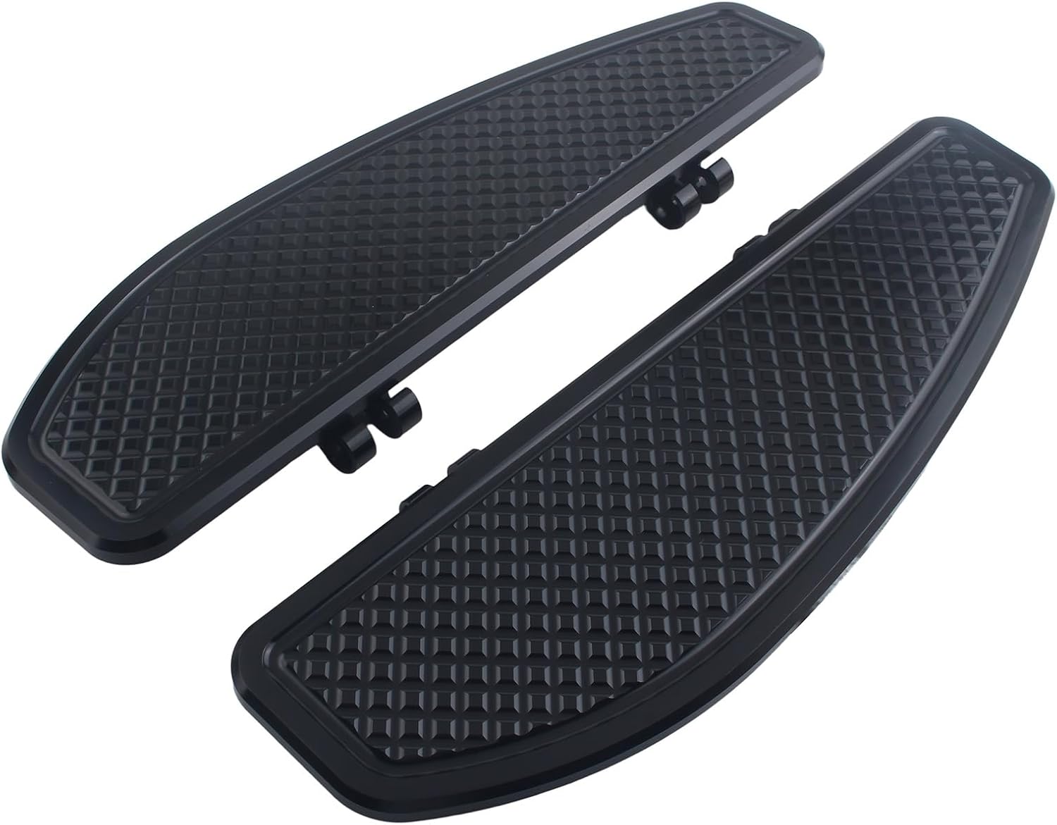Black Stretched Driver Rider Floorboards Foot Board Compatible with Harley Softail 1986-2017 Touring Electra Road Glide 1986-2023 Trike 2008+