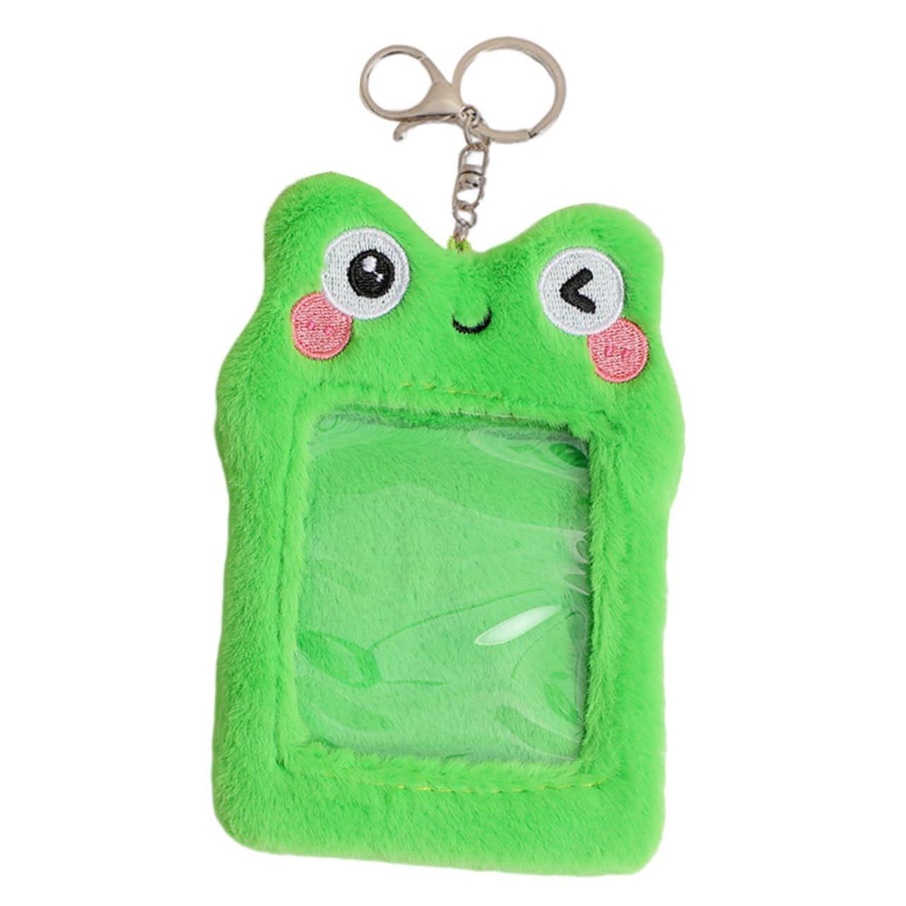 Gadpiparty Porte-carte en Peluche Vert pour Étudiants, Pochette de Carte Visible et Protectrice Design Indépendant, pour Cartes de Bus Identité