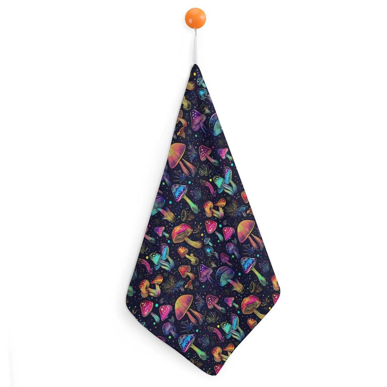 TXFBTRFSA Trippy Magic Mushroom Hand Towels with Hanging Loop Kitchen Towel Handkerchiefs Cleaning Cloths