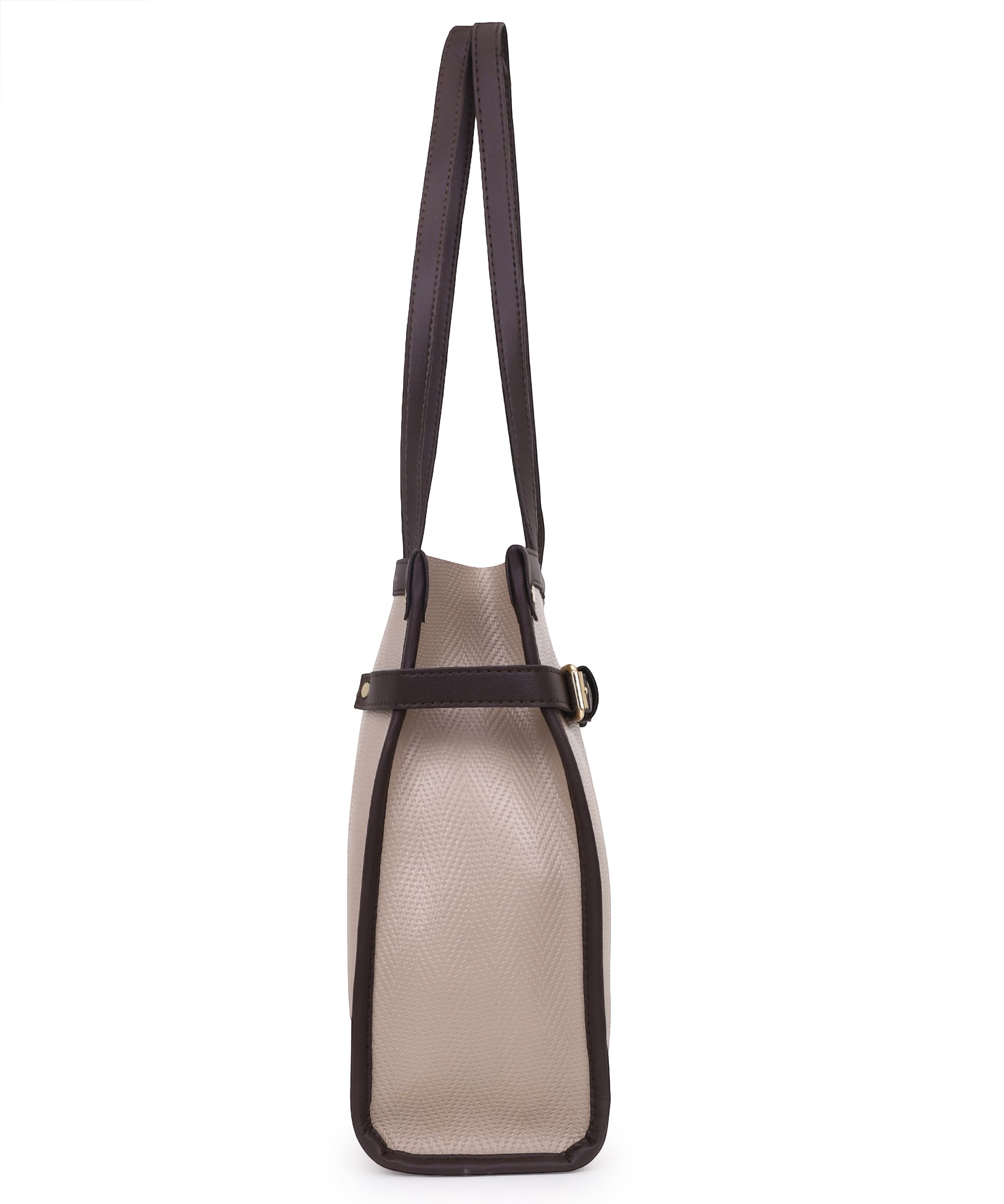 LEGAL BRIBE Stylish Buckle Tote Bag (Cream) 3