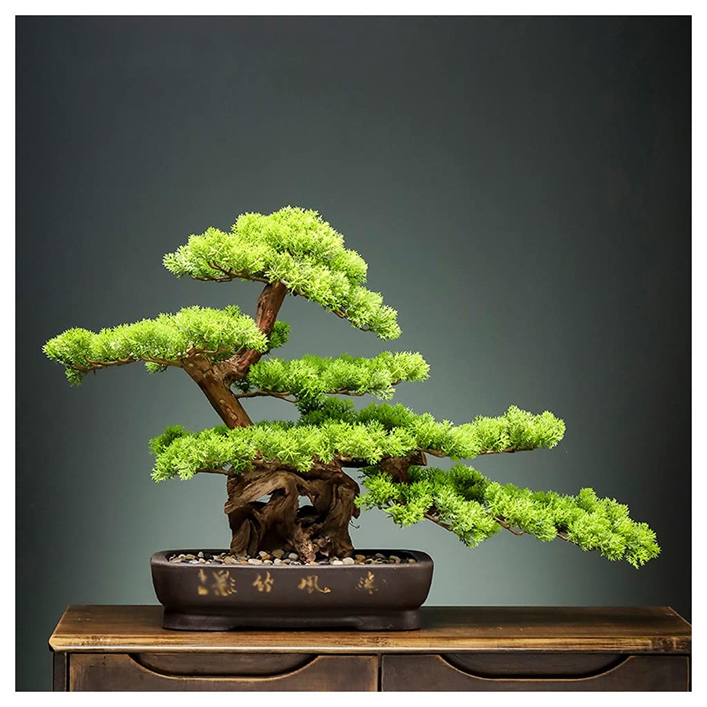 GTHTUHFD Artificial Plants Artificial Welcome Pine Potted Plants, Fake Trees, Green Plants, Hotel Entrance Decoration, Bonsai Decoration, Podocarpus Large Potted Artificial House