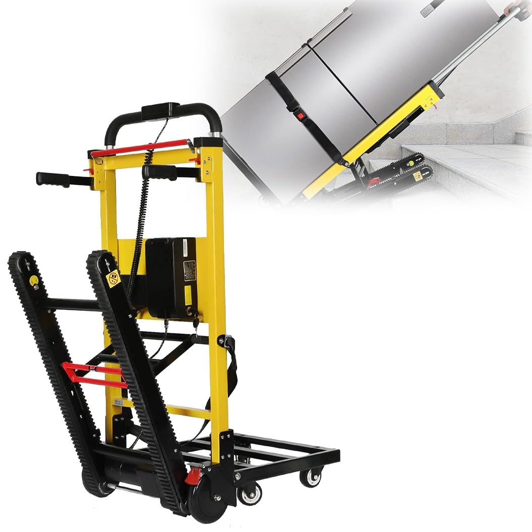 Electric Stair Climber,Electric Crawler Stair Climber,Folding Trolley on Wheels,Aluminum Alloy,With Extendable Handle,Load Capacity 200Kg/440 Lbs A