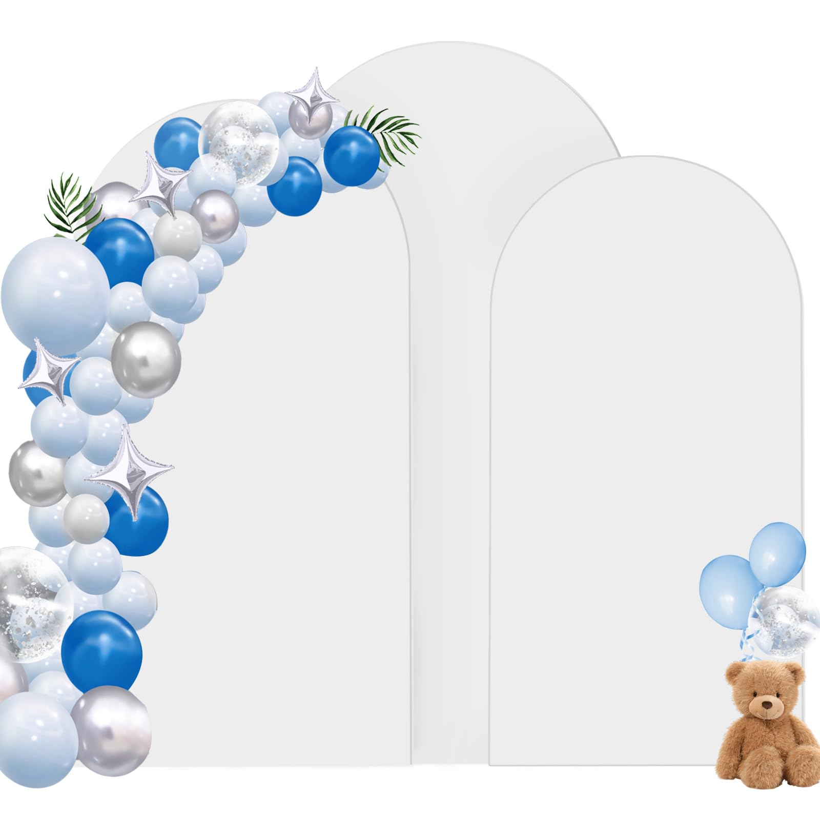 3 pezzi Cubierta de Arco de Boda,1.8M/2M/2.2M Cubierta de Soporte de Arco de Boda,Cubierta Elástica de Poliéster para Arco de Boda Fiesta Cumpleaños Ceremonia (Blanco)