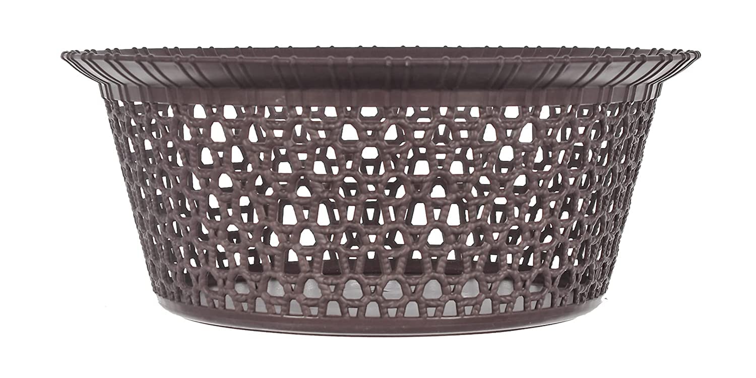 Kuber Industries Set of 3 Stackable Plastic Basket for Storage with Lid | Multipurpose Toys, Stationery Organizers Box | Countertop Basket Organisers for Kitchen and Bathroom Accessories | Beige 2