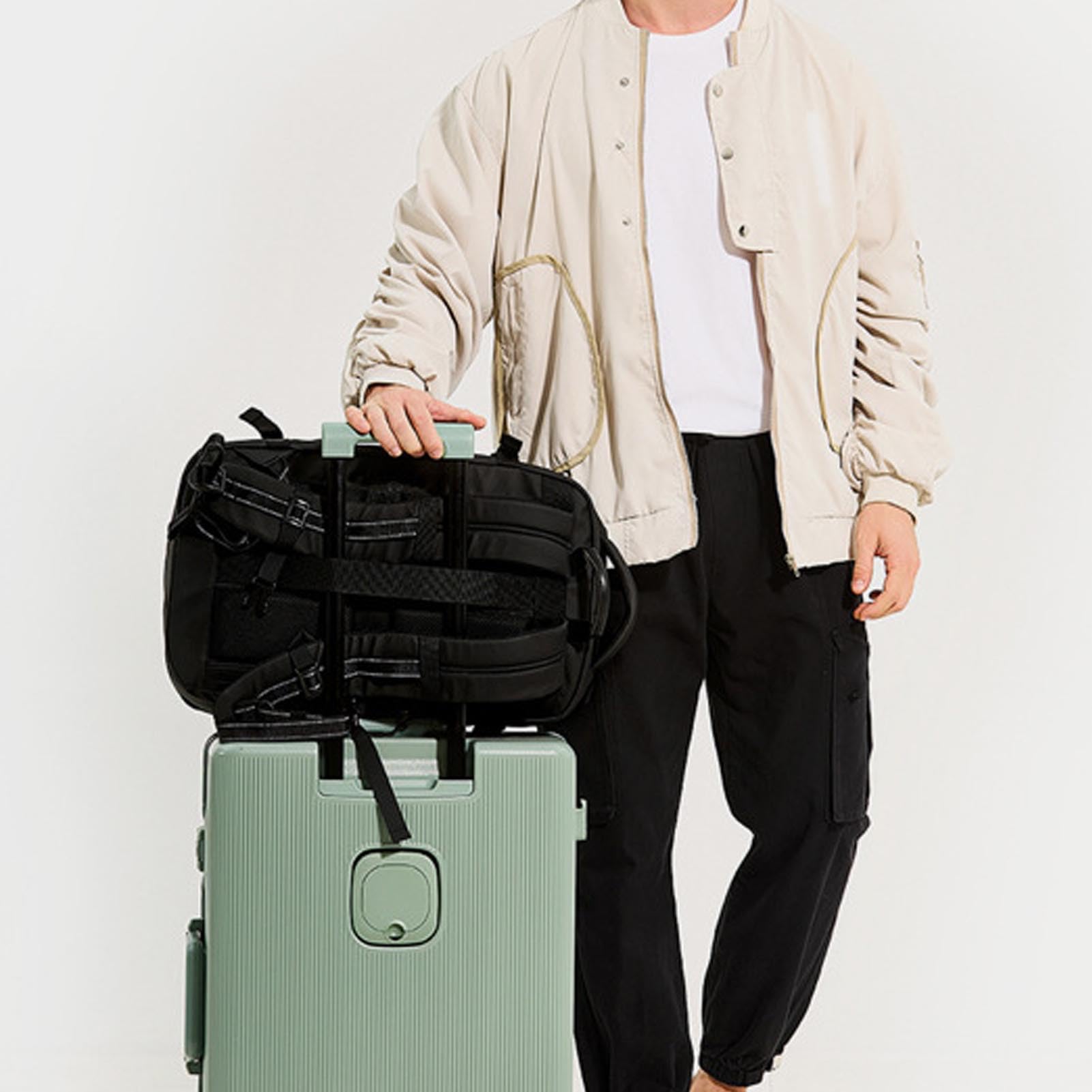 Vakuum-Rucksack, Erweiterbar, Wasserdicht, Oxford-Stoff, Luftrucksack, TSA-Schloss | Kompressionsbeutel, Großer Rucksack für Reisen, Schwarz