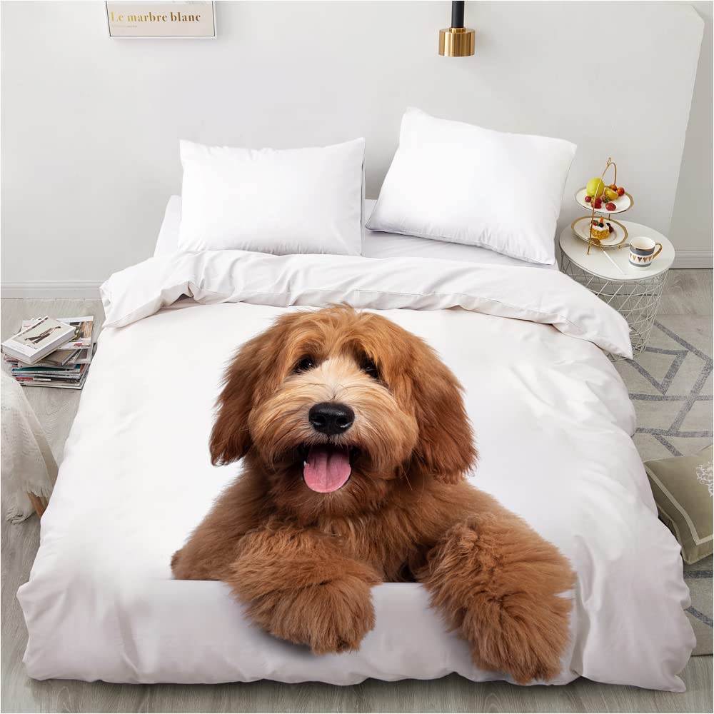 Zestaw pościeli King Size biały miś dorośli, 120 g/m² miękka mikrofibra poszwa na kołdrę zestawy King Bed z 2 poszewkami na poduszki 50 x 75 cm, łatwe w pielęgnacji dwustronne poszewki na kołdrę z zamkiem błyskawicznym dla nastolatków dorosłych