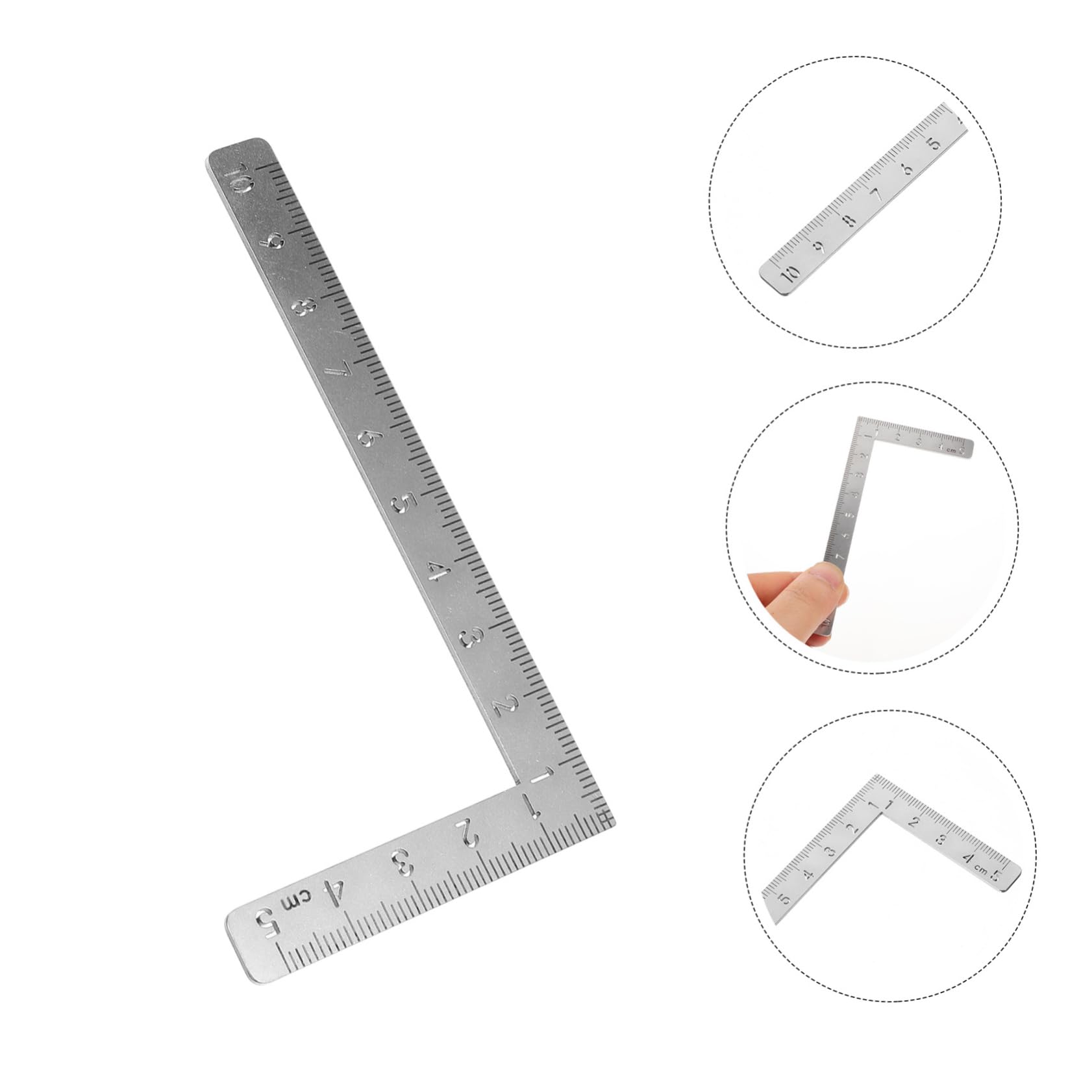 NUOBESTY 4 Pièces Carré Règle De Mesure Pour Le Travail Du Bois Pince D'angle Pour Le Travail Du Bois Outils De Mesure Règle En Métal De Construction s Acier Inoxydable