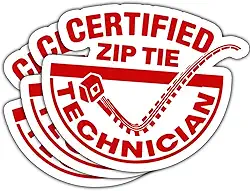 3 peças de gravata com zíper certificado, adesivo de chapéu rígido, gravata com zíper, decalque certificado, laços, adesivos de eletricista, mecânico, engraçado, técnico, para garrafa de água, copo