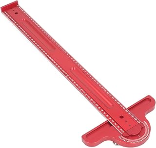 HighGrade Woodworking T Square Architecture Alloy Ruler Red 550mm Protractors Ideal for Precision Angle Marking Rotatable Alloy Ruler