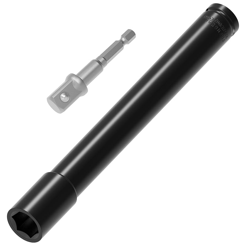 Kit de Soquete de Impacto Profundo 24 mm com Encaixe de 12,7 mm e Adaptador de Haste Hexagonal FOCMKEAS, 2 peças