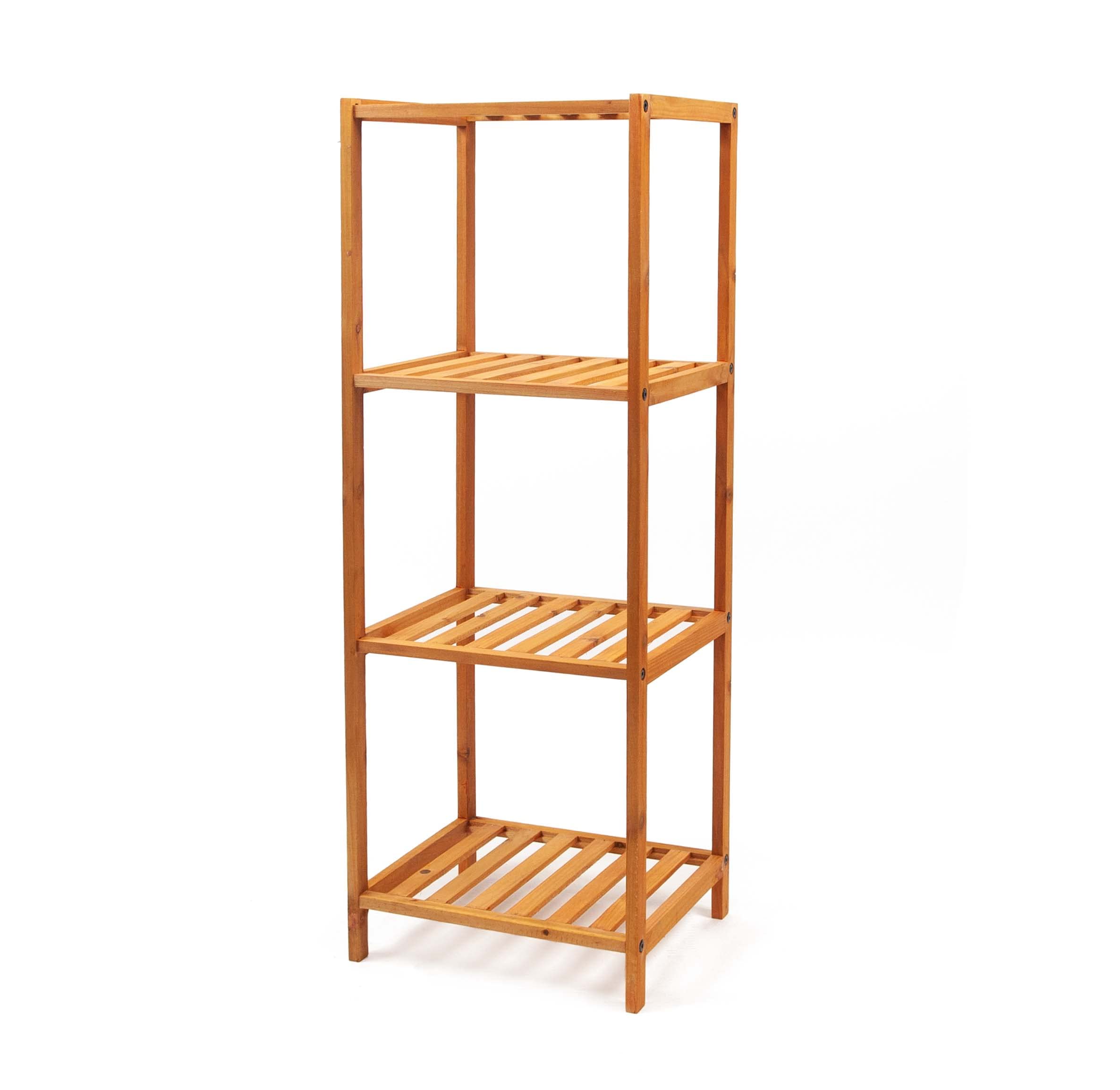 THE SECRET HOME - Estantería de Madera - Estantería con 4 Baldas - Estantería de Pie para Almacenaje - Decoración Salón, Dormitorio, Despacho - Marrón (Alto. 100 cm x Largo. 35 cm)