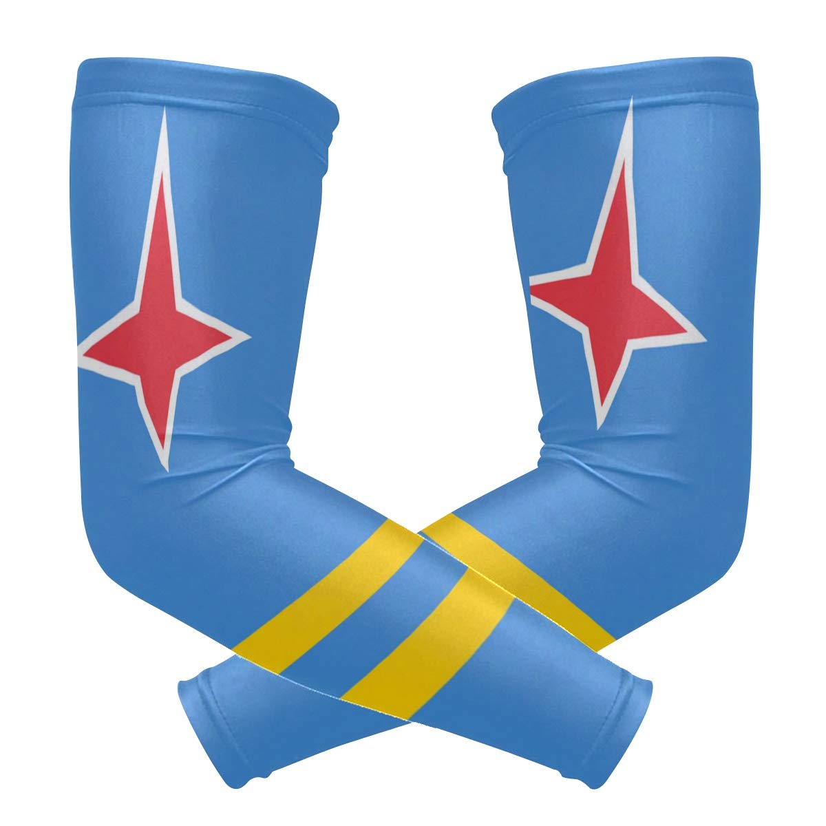 poeticcity Aruba Flag 1 Pair Arm Sports Sleeves Cooling Warmer UV Protection
