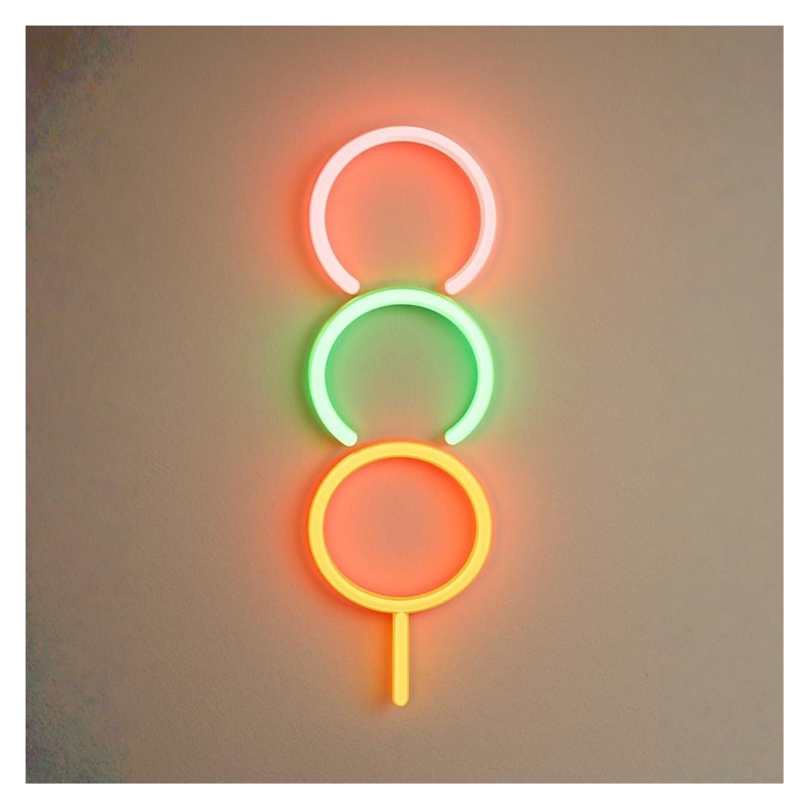 RONGCH Hanging Art Signs Dango Neon Sign LED Light for Restaurant Japanese Dessert Cafe Dim Sum Shop Business Open Decor Dimmable USB Powered Lamp 38cm